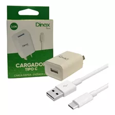 Cargador Dinax 3.0 Tipo C Carga Rapida Color Blanco