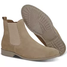 Bota Chelsea Boots Slim Masculina Em Couro Camurça Legitimo