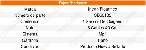 Sensor Oxigeno Chevrolet G20 4.3l V6 92 A 93 Intran Foto 3