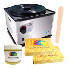 Calentador De Cera Depilatoria 2,7kg + Cera + Gel + Espatula