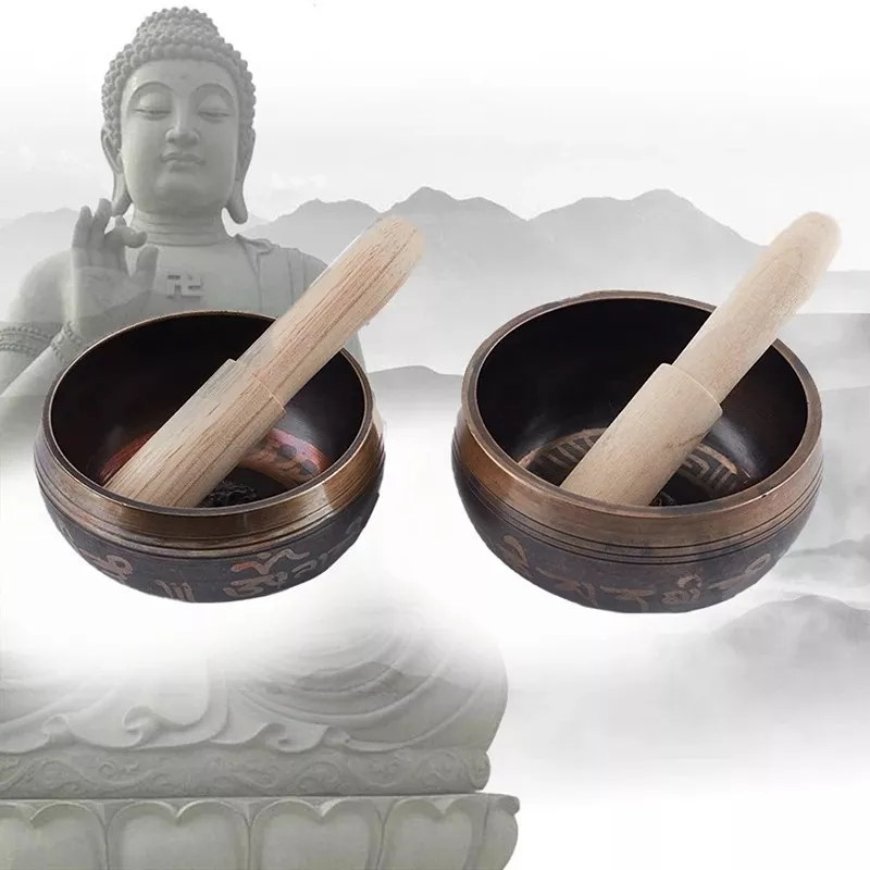 Tigela Tibetana Som Buda C/ Bastão Meditação Pronta Entrega