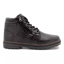 Bota Masculina Laroche Vacanza Preto Marrom Couro Cano Médio