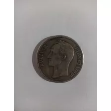 Moneda 5 Bs Fuerte 1929 Plata