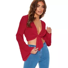 Hermosa Blusa Manga Larga Olanes Moda Mujer 5322