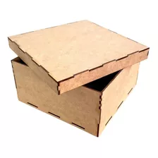 10 Cajas De Madera Mdf Regalo Fiesta 20x20x10cm