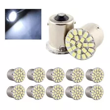 Kit 10 Lampada 22 Led Ba15s 1 Polo Branca 3014 Atacado