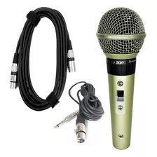 Microfone Leson Sm-58 Plus + Cabos Xlr/xlr P10 Profissional