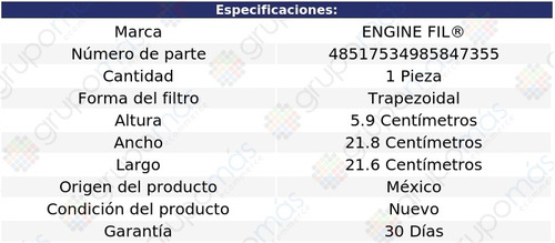 Filtro De Aire Engine Fil Volkswagen Gol L4 1.6l 2009 A 2016 Foto 2