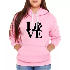 Blusa Moleton Love Dog Cores Diversas Moleton Top