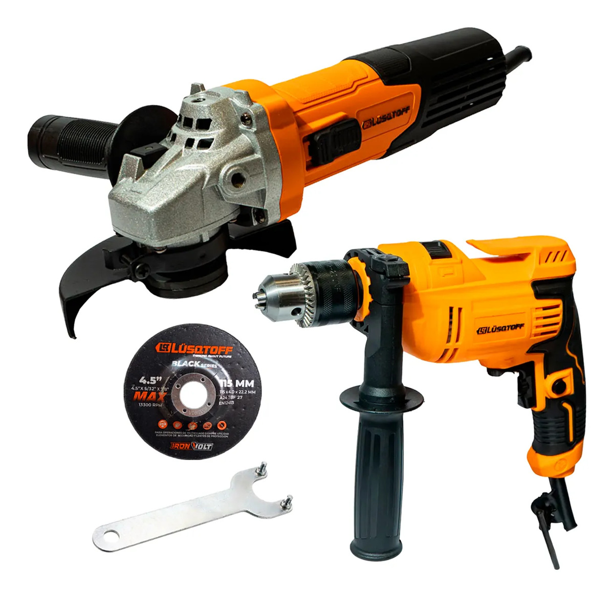Combo Taladro Percutor 710w + Amoladora 115mm 720w Lusqtoff