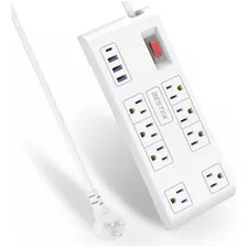 Enchufe Inteligente Marca Bestek 12 Tomas/3 Usb/blanco.