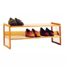 Zapatera De Bambú Con 2 Niveles 70x28x29 Cm. Hometrends Color Naranja