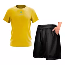 Conjunto Remera Deportiva Y Short Con Bolsillo Hombre Gym