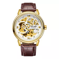 Pulseira De Relógio Skeleton White Automatic Fashion Craveja