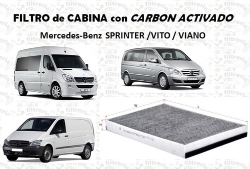 Mercedes- Benz Sprinter / Vito / Viano - Filtro De Cabina Con Carbn Activado Foto 2