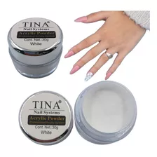 Polimero Polvo Acrílico Blanco Tina 30gr Nails Esculpidas 