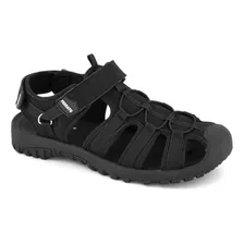 Sandalia Casual Ferrato Ajuste Velcro Hombre Negro