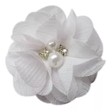 20 Flor De Gasa W Rhinestone Perla Seda Flor Flor Flor Pelo