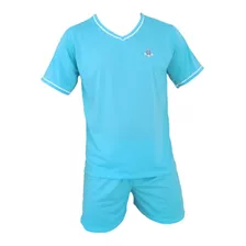 Pijama Homem Conjunto Meia Manga E Short Roupa De Dormir 