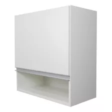 Armário Aéreo Multiuso 60cm Com Nicho 100% Mdf Com 2 Portas Cor Branco