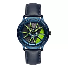 Reloj Deportivo Giratorio Impermeable Sanda Trendy, Color De Fondo Azul-verde