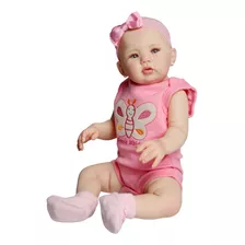 Boneca Bebê Reborn Abigail Corpo De Silicone Realista 48cm..