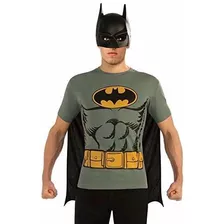 Dc Comics Batman Camiseta Con Capa Y Máscara, Negro, Medio