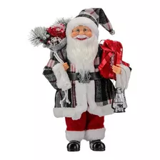 Papai Noel Saco Presente E Lanterna 41cm Enfeite Magizi Não Tem