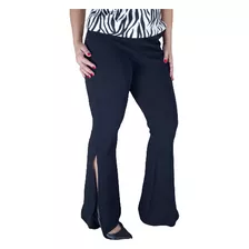 Calça Feminina Flare Cintura Alta Fenda