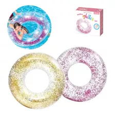 Boia Inflável Circular Transparente Glitter 107cm Intex