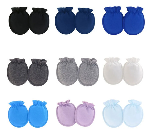 (gw) Luvas Antiarranhões Seguras Para Bebês, Confortáveis E  Gray White Stripes