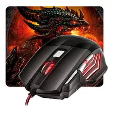 Kit Mouse Gamer Para Jogo 3.200 Dpi Led Rgb Usb + Mousepad