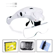 Gafas Lupa Visera Luz Led Recargable Lente Optivisor Gafa