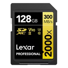 Tarjeta Sd Lexar 2000 X 128 G Sdxc U3 8k V90 Con Velocidad D