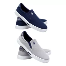 Combo 2 Pares Tenis Masculino Polo Joy Casual Slip On Iate