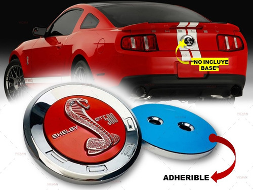 Emblema Para Cajuela Mustang Shelby Gt 500 15 Cm Color Rojo Foto 2
