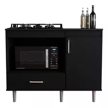 Balcão P/ Cooktop 1,05m 4 Bocas Nicho 1 Porta E Gaveta Turim