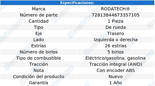 Maza Rueda Trasera Izq/der Toyota Rav4 L4 2.5l Awd 09-18 Foto 6