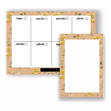 Planner Semana Borrable + Pizarra A5 Imantados Flowers