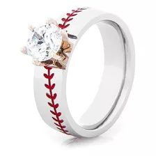 Anillo Béisbol Deporte Plata .925 Compromiso Boda Pareja