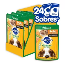 Pack X24 Sobres Pedigree Balance Natural De Pollo Campirano