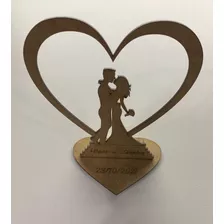 10 Centro De Mesa Casamento Personalizado Com Nome Mdf Cru