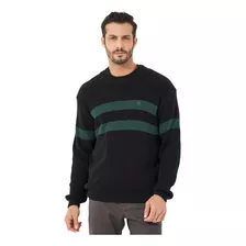 Suéter Tricô Colcci Slim Listrado Ou23 Preto Masculino