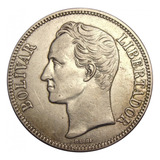Moneda Plata De 1921 SimÃ³n BolÃ­var 5 BolÃ­vares