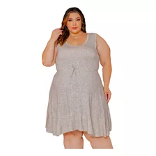 Vestido Regata Plus Size Com Babado Soltinho Lindo Do G1 2 3