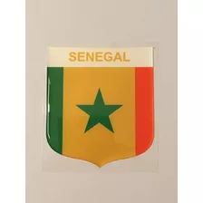 Adesivo Resinado Escudo Da Bandeira Do Senegal 8x7 Cm