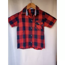 Camisa Escosesa Mangas Cortas Niño Talle 4 Mimo Usada