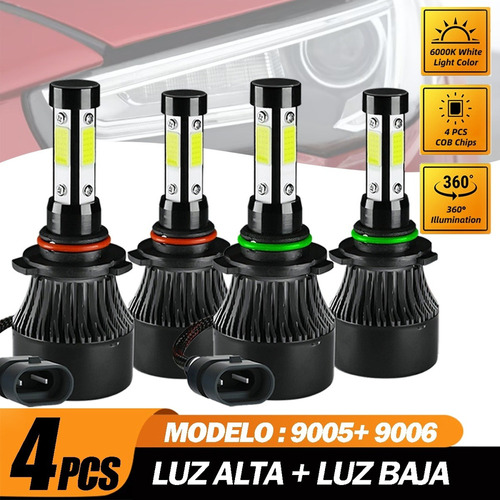 Kit De Focos Led 8000lm Luz Alta/baja/niebla Para Mitsubishi