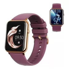 Reloj Inteligente Para Mujer Pulsera Bluetooth Rosa Dorada