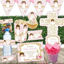 Kit Imprimible Angel Pink And Gold Rosa Angelita Editable